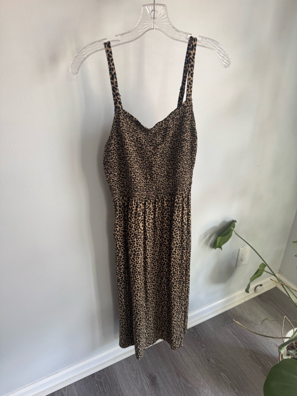 Old Navy Leopard Print Midi Slip Dress - Brown & Black